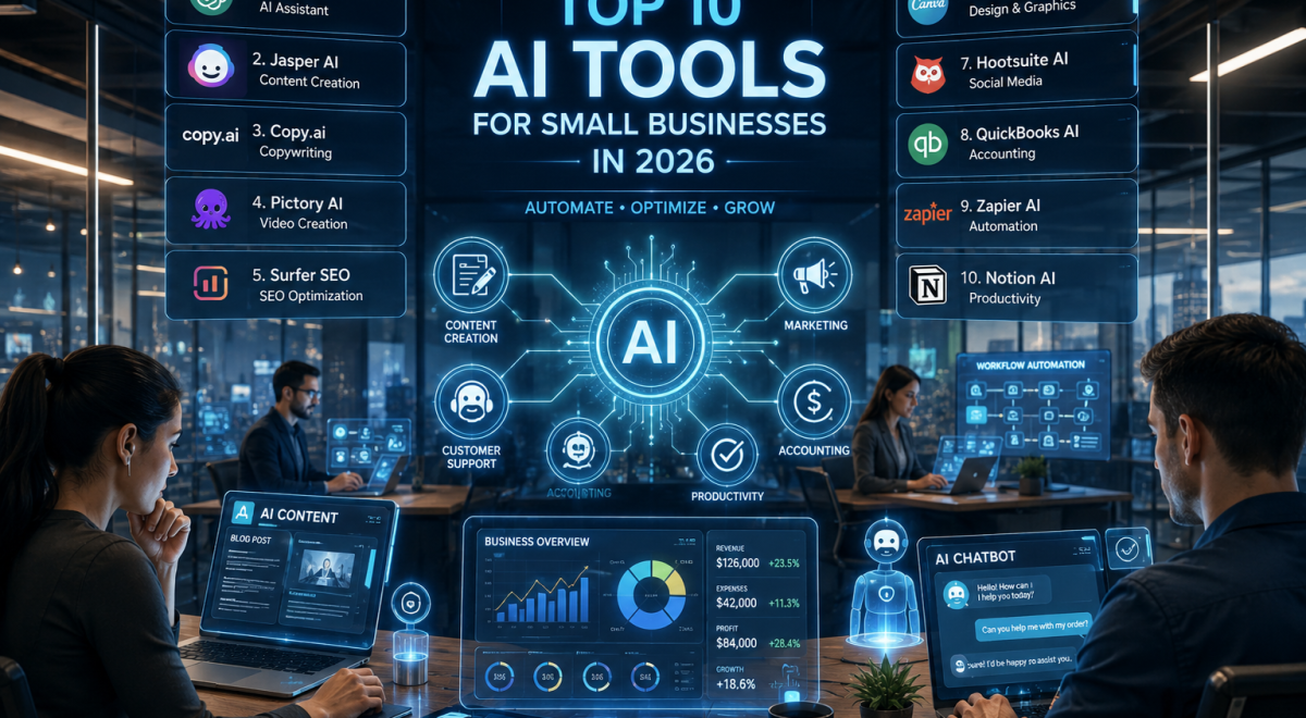 The Top 10 AI Tools for Small Businesses in 2026